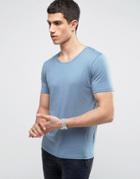 Selected Homme T-shirt In Pima Cotton - Blue
