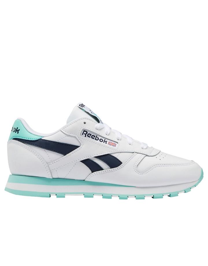 Reebok Classic Leather Sneakers In White And Mint