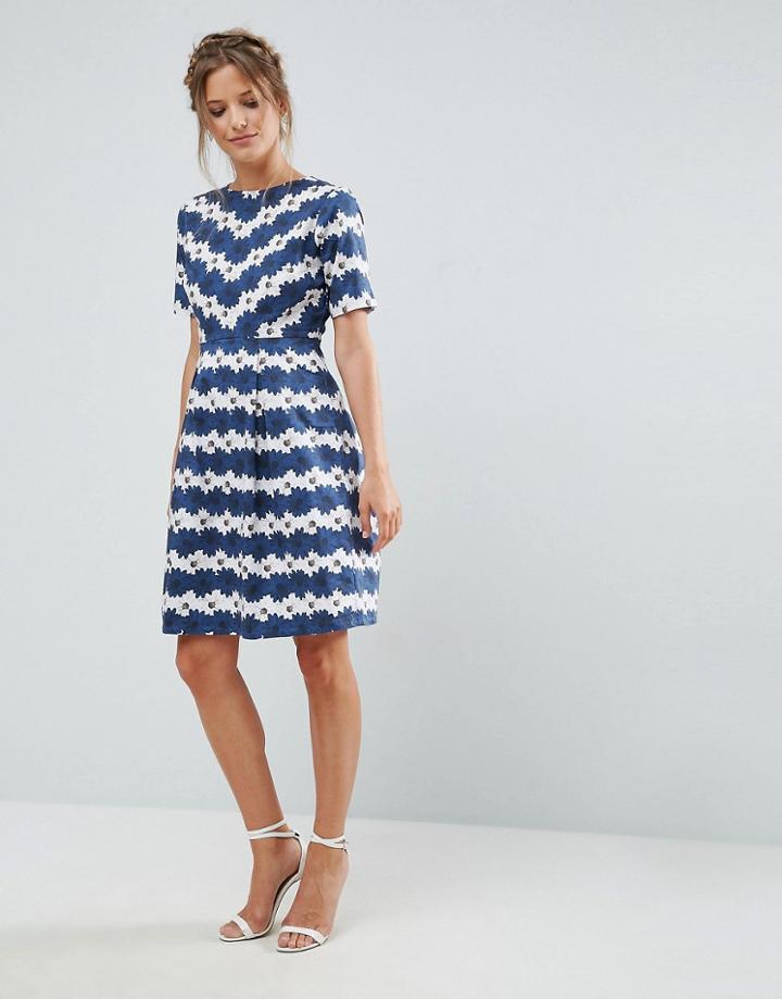 Uttam Boutique Daisy Skater Dress - Blue