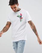Boohooman Oversized T-shirt With Parrot Embroidery In White - White