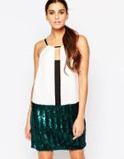 Adelyn Rae Dress With Metallic Pleated Skirt - Peacock