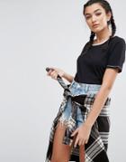 Asos T-shirt With Tipped Detail - Black