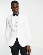 Noak Skinny Tuxedo Suit Jacket In White