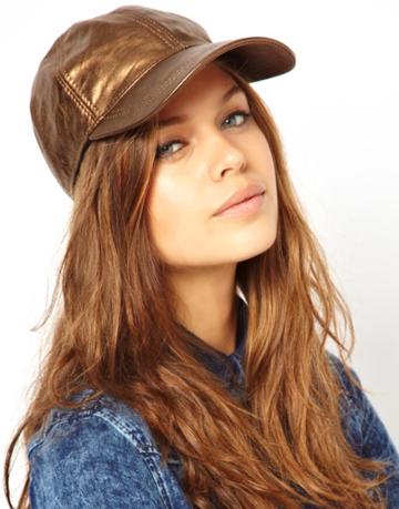 Asos Metallic Leather Cap