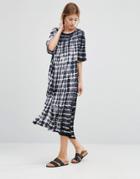 Nytt Tae Grid Tie Dye Dress - Black