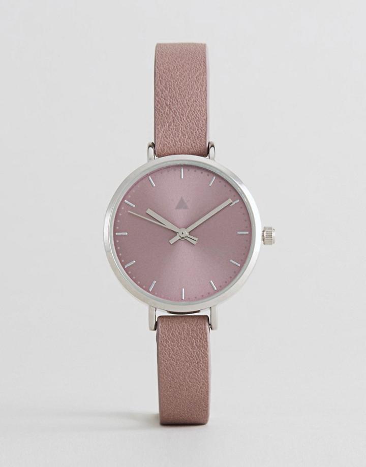 Asos Mirrored Lens Tonal Watch - Purple