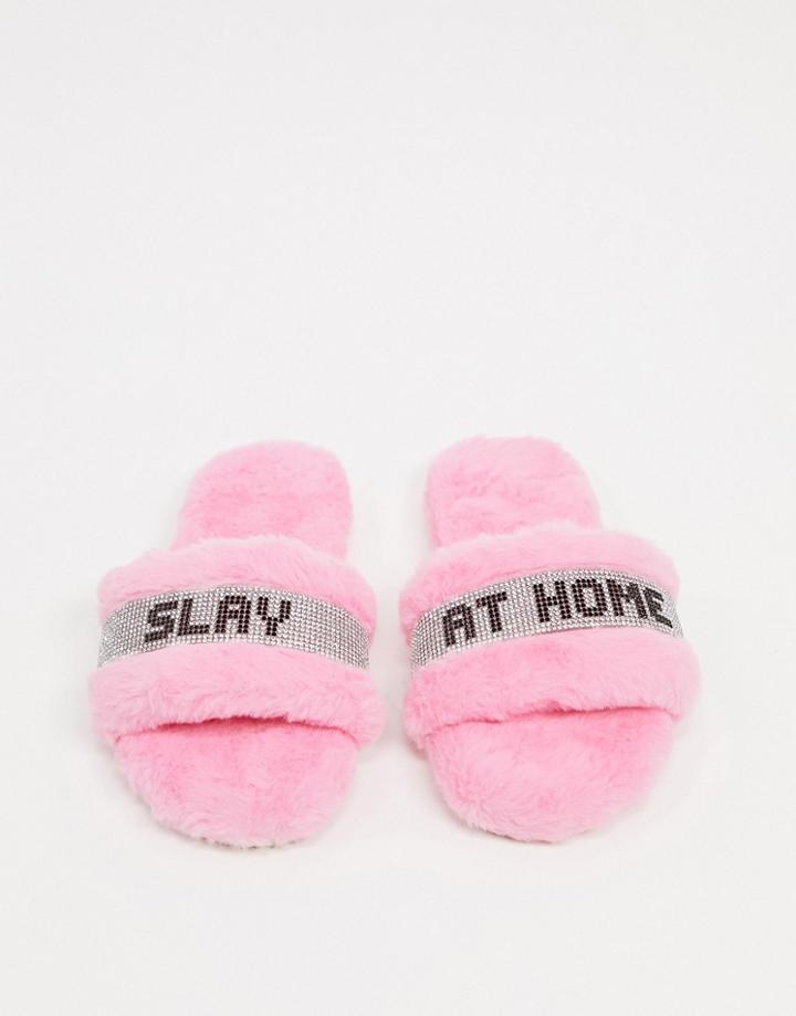 Public Desire Slayin Slippers In Pink
