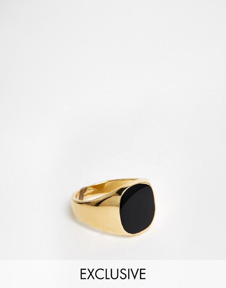 Reclaimed Vintage Onyx Gold Ring - Gold