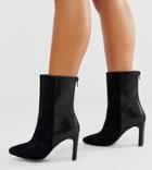 Asos Design Wide Fit Eleanor High Ankle Boots In Black