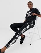 Adidas Originals Three Stripe Legging In Black - Black