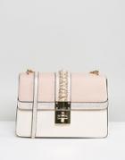 Aldo X Body Bag In Nude With Pearl Embellishment - Pink