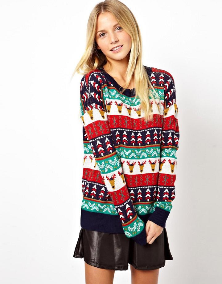 Asos Holiday Pattern Sweater - Multi
