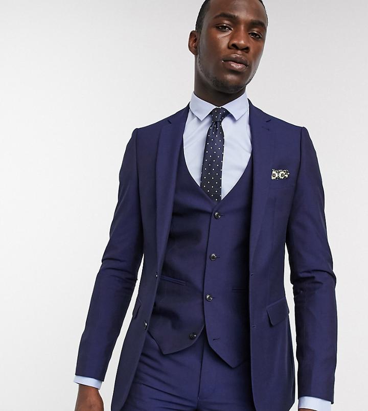 Harry Brown Tall Slim Fit Plain Suit Jacket-navy