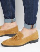 Asos Loafers In Tan Suede With Tassel - Tan