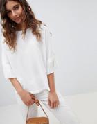 B.young Pleated Sleeve Top - White