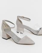 Truffle Collection Transparent Pointed Heels - Gray