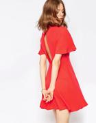 Asos Tea Dress With Open Back - Coral