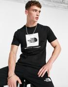 The North Face Raglan Red Box T-shirt In Black-white