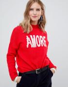 Only Amore Knitted Sweater-red