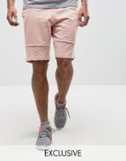 Brooklyn Supply Co Jersey Shorts With Seam Detail - Pink