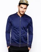 Asos Bomber In Poly Tricot Jersey - Blue