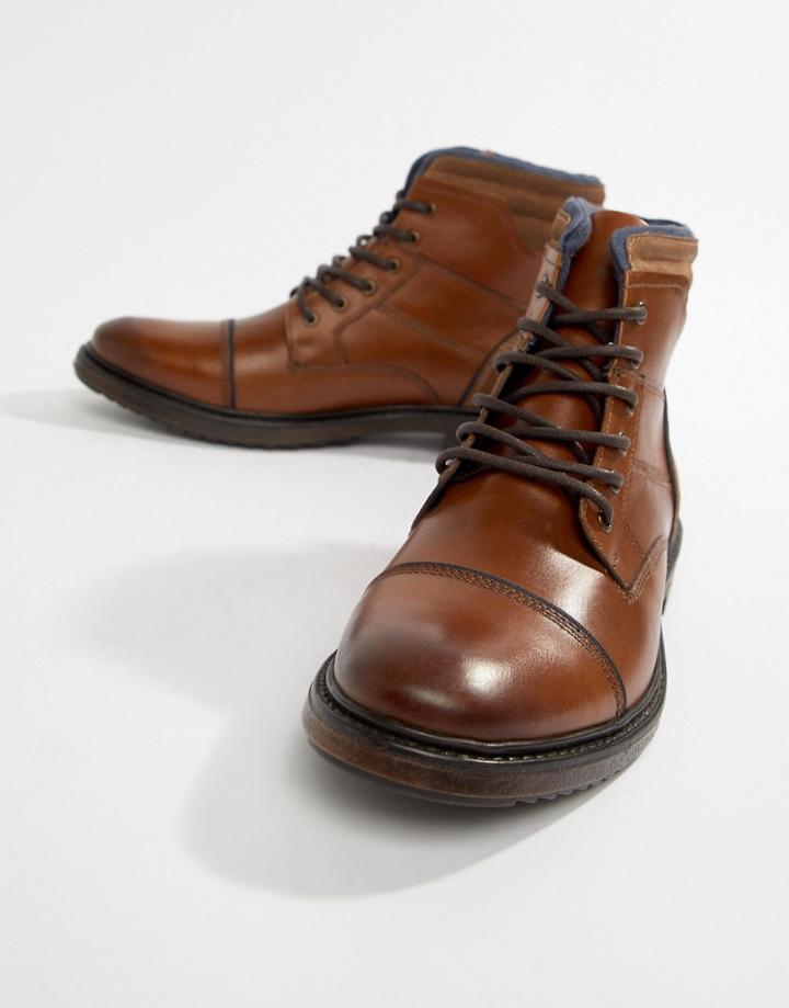 Silver Street Toe Cap Boot In Tan