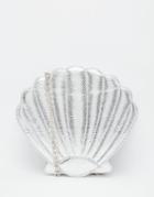 Skinnydip Mermaid Shell Crossbody Bag In Silver - Silver