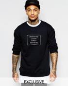 Underated Oversized Sweatshirt With Box Logo - Black