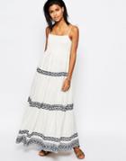 Tularosa Blayke Maxi Dress With Embroidery - White