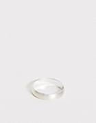 Asos Design Minimal Brushed Ring In Silver Tone
