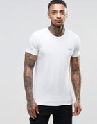 Diesel Logo Crew Neck T-shirt In Stretch Cotton - White