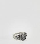 Reclaimed Vintage Inspired Skull Signet Ring In Silver Exclusive To Asos - Silver