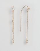 Asos Faux Opal Through Earrings - Gold