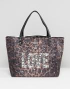 Love Moschino Leopard Print Shopper Bag - Brown