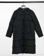 New Look Maxi Quilted Duvet Puffer Coat In Black