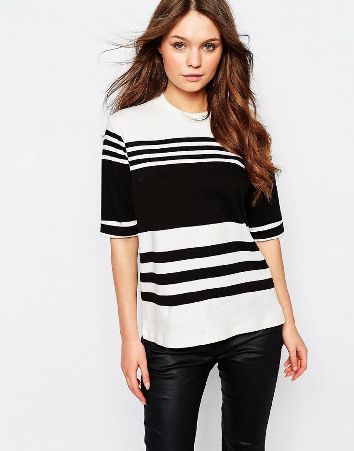 J.d.y High Neck Striped Top - Multi