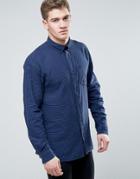 Jack & Jones Originals Long Sleeve Slim Fit Shirt In Gingham Check With Pocket - Navy