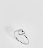Asos Design Sterling Silver Knot Heart Ring - Silver