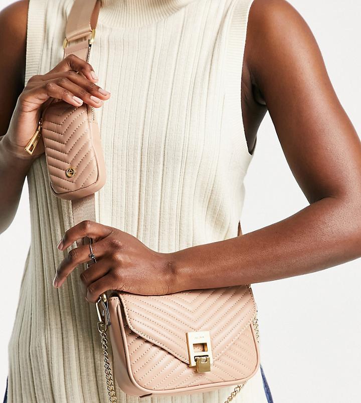 Aldo Unila Cross Body Bag In Beige Quilting-neutral