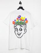 Crooked Tongues T-shirt With Flower Head Back Print In White