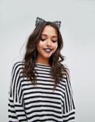 Missguided Halloween Lace Cat Headband - Black