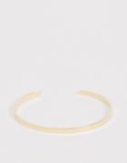 Asos Design Cuff Bracelet With Sleek Square Edge In Gold Tone - Gold