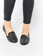 London Rebel Kiwi Embellished Slipper Shoes - Black