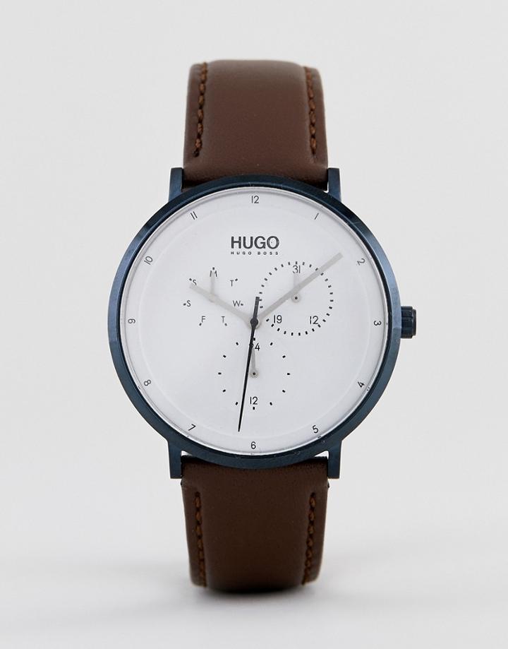 Hugo 1530008 Guide Leather Watch In Brown - Brown