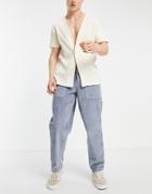 Asos Design Chunky Cord Pants In Balloon Fit In Gray-grey
