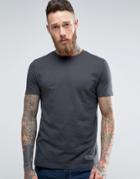 Asos T-shirt With In Washed Black With Crew Neck - Black