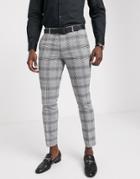 Moss London Suit Pants Black And White Check
