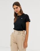 River Island T-shirt With Tab Sleeves In Black