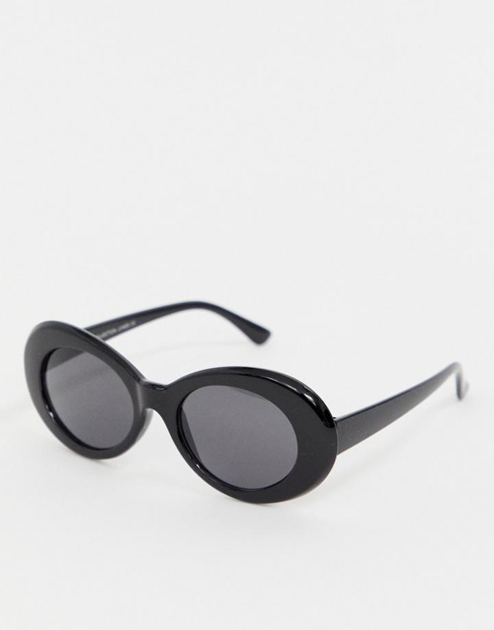 Svnx Oval Shape Round Sunglasses - Black