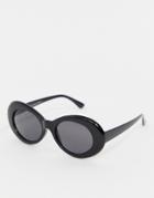 Svnx Oval Shape Round Sunglasses - Black